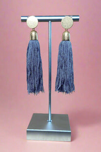 Grey Tassel Earrings