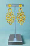 Resin Blooming Flower Drop Earring - Honey