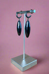 Brushed Black Pendant Earrings