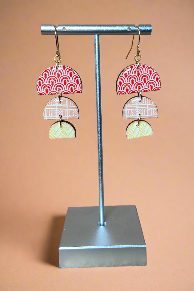 Triple Half Circle Stack Earrings