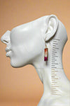 Orange Pink Resin Earrings
