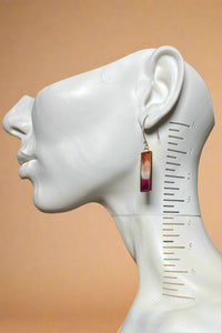 Orange Pink Resin Earrings