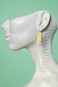 Retro Breeze Blocks Earrings - Gold