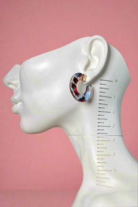 Leopard Print Acrylic Hoop Earrings