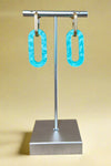 Resin Hook Drop Earring - Blue