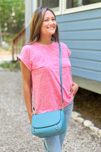 Lindsay Flapover Crossbody Bag –  Ocean Blue