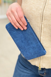 Vibrant Compact Wristlet - Navy