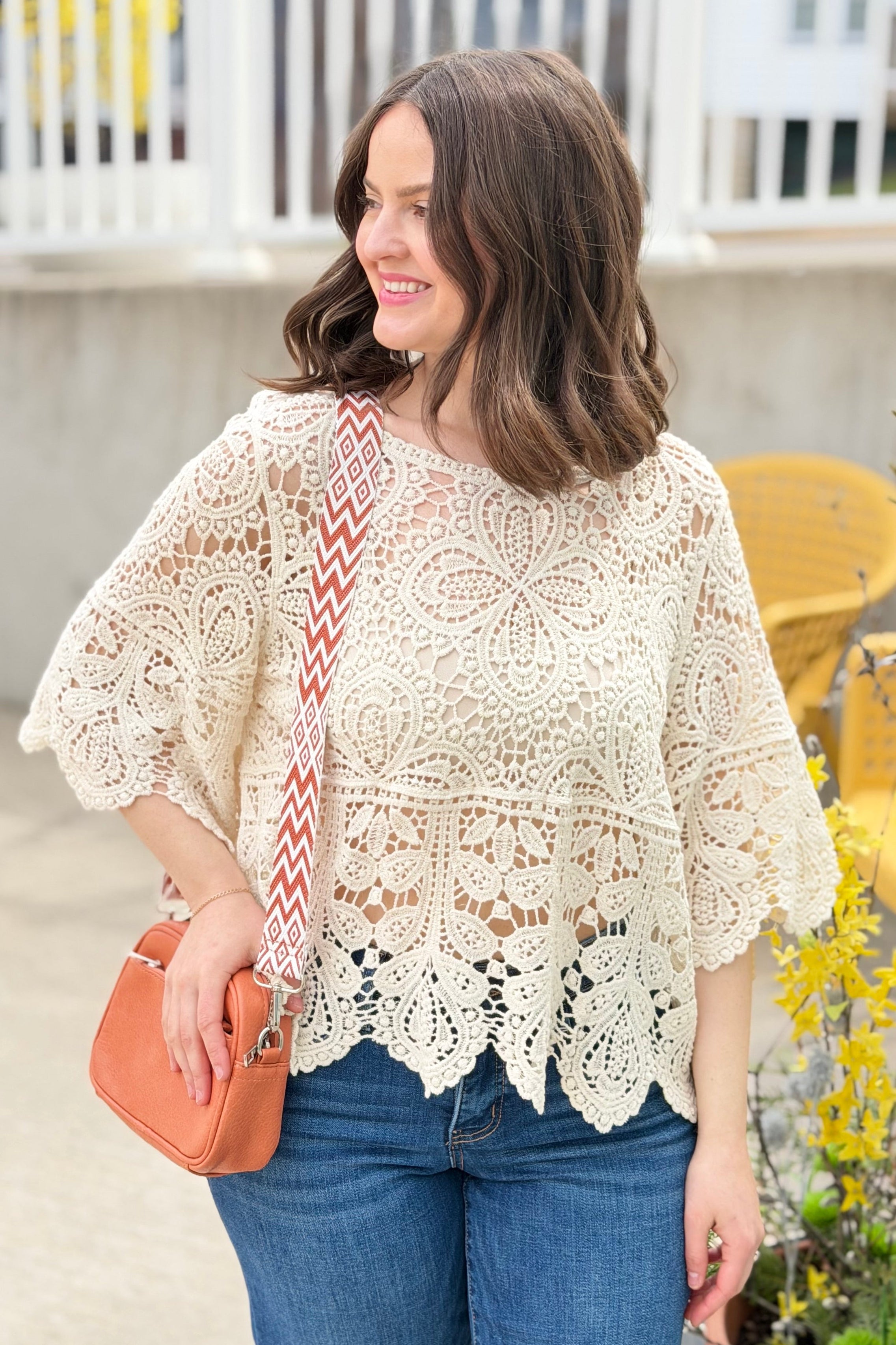 Crochet Lace Top - Natural