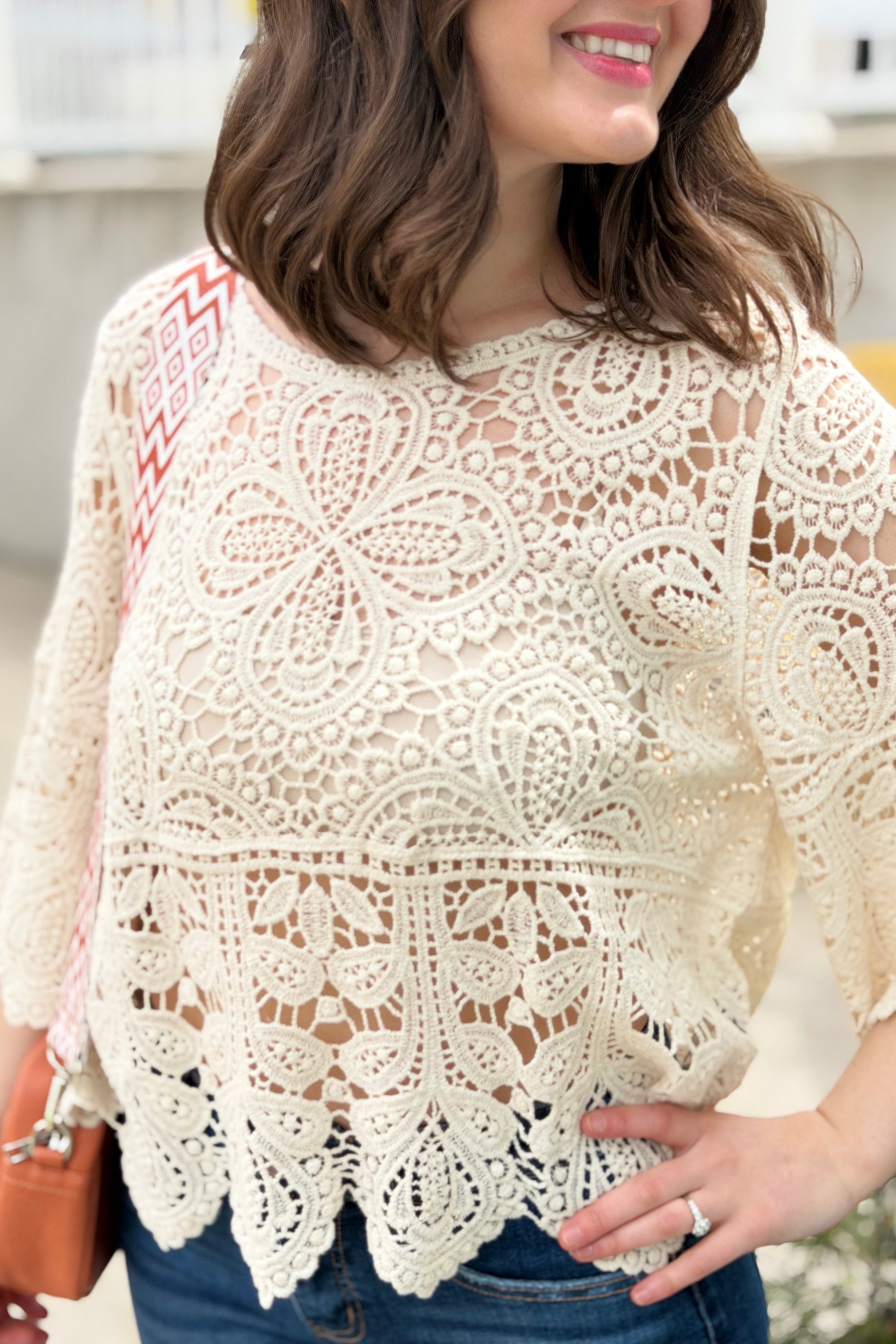 Crochet Lace Top - Natural