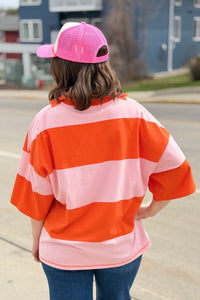 Color Block Half-Zip Top - Orange