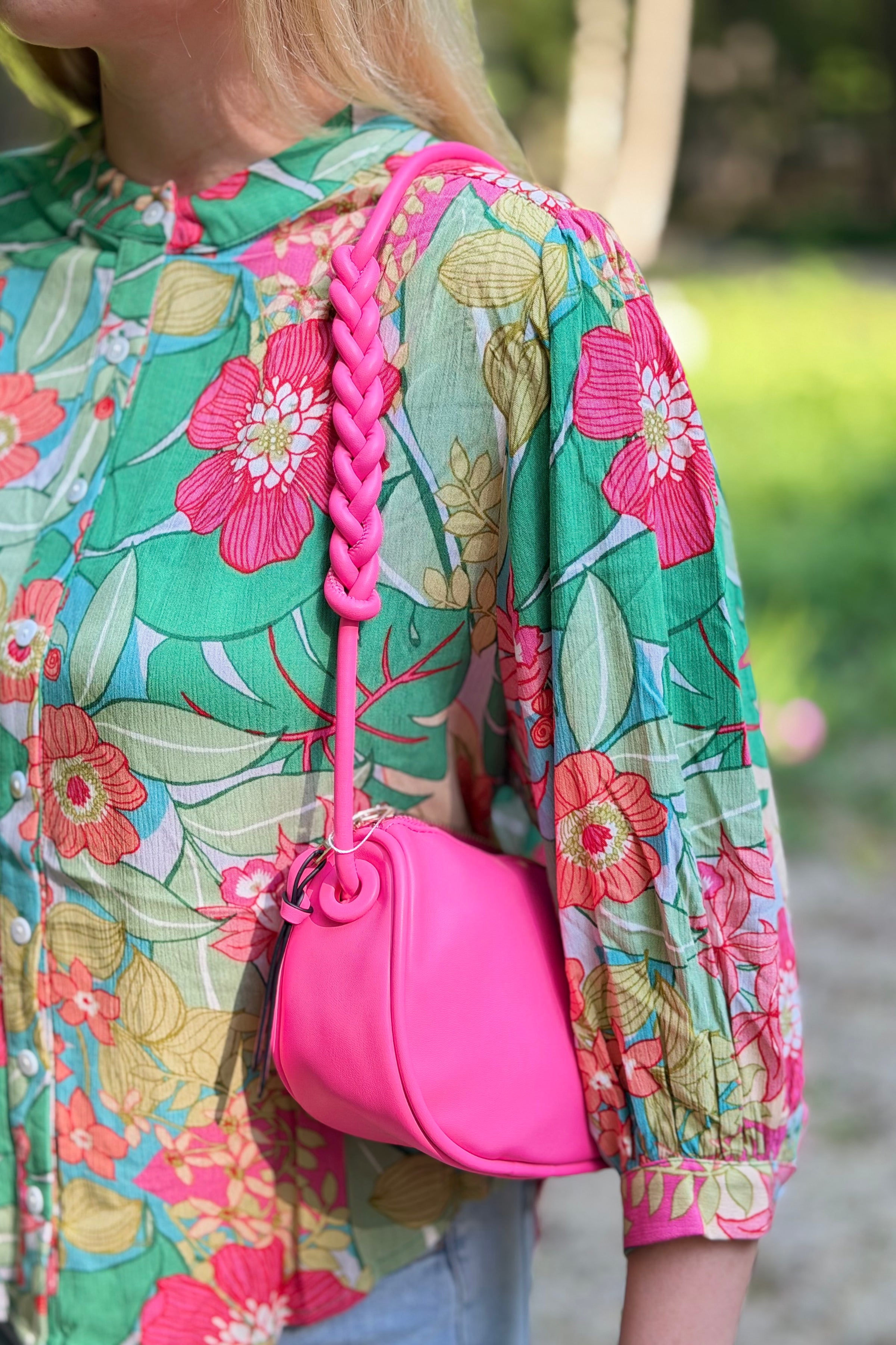 Annaka Half Moon Shoulder Bag – Ht Pink