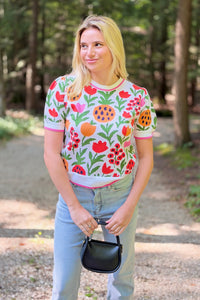 Short Sleeve Pineapple Sweater Top