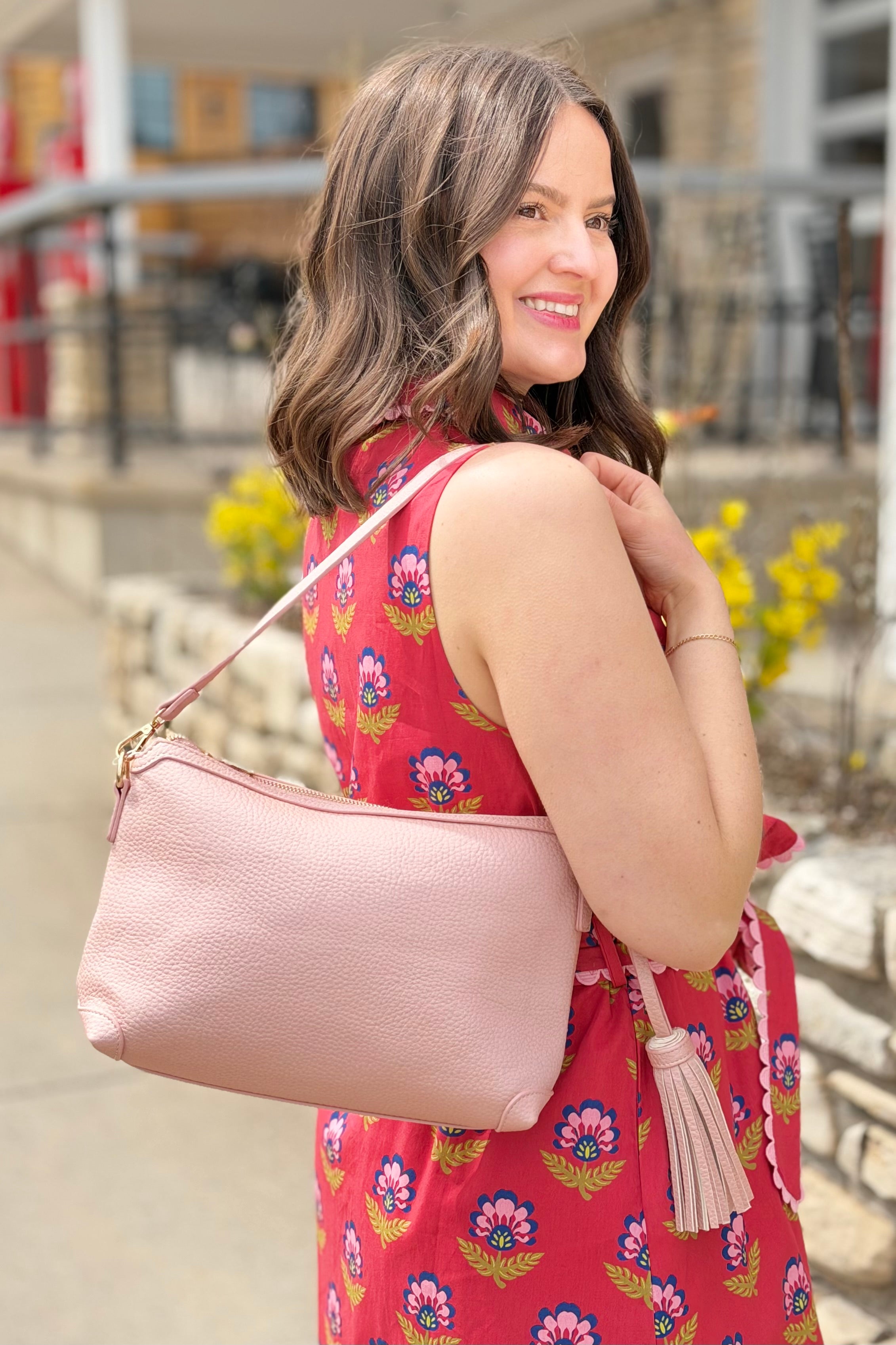 Purse Zippered Compartment - Blush