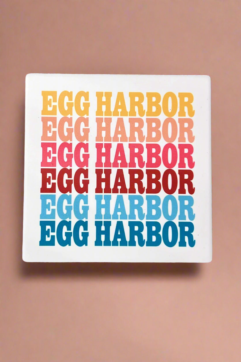 Colorful 'Egg Harbor' coaster 