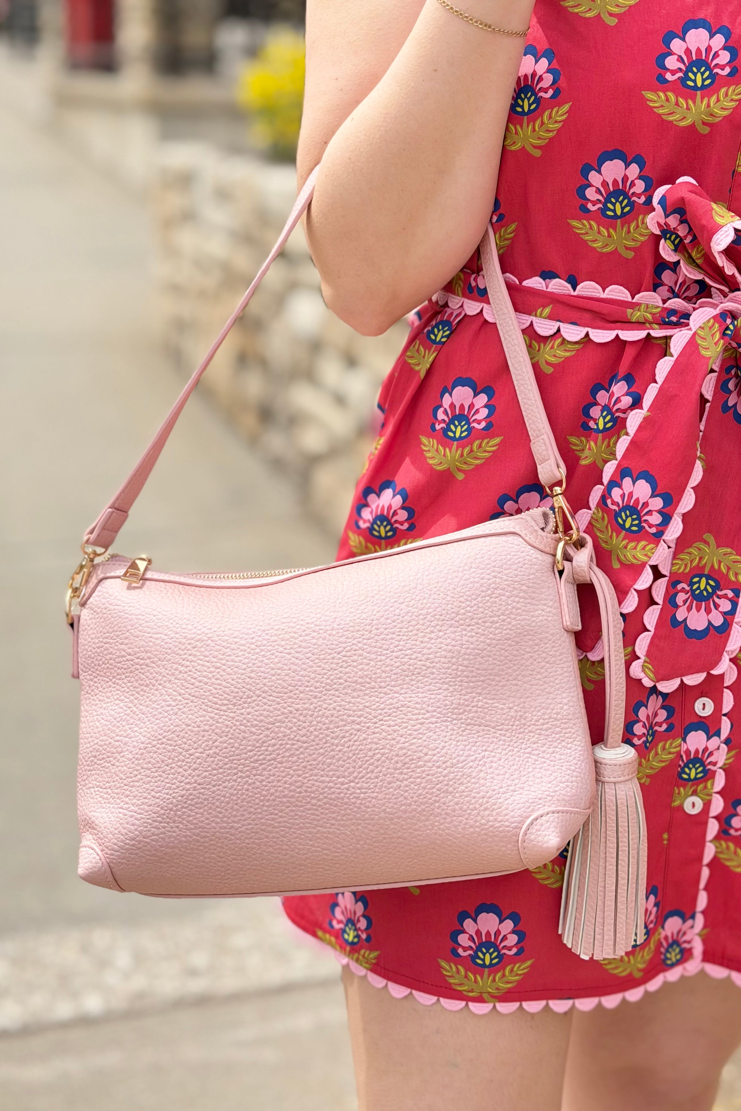Purse Zippered Compartment - Blush