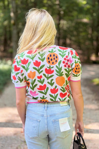 Short Sleeve Pineapple Sweater Top