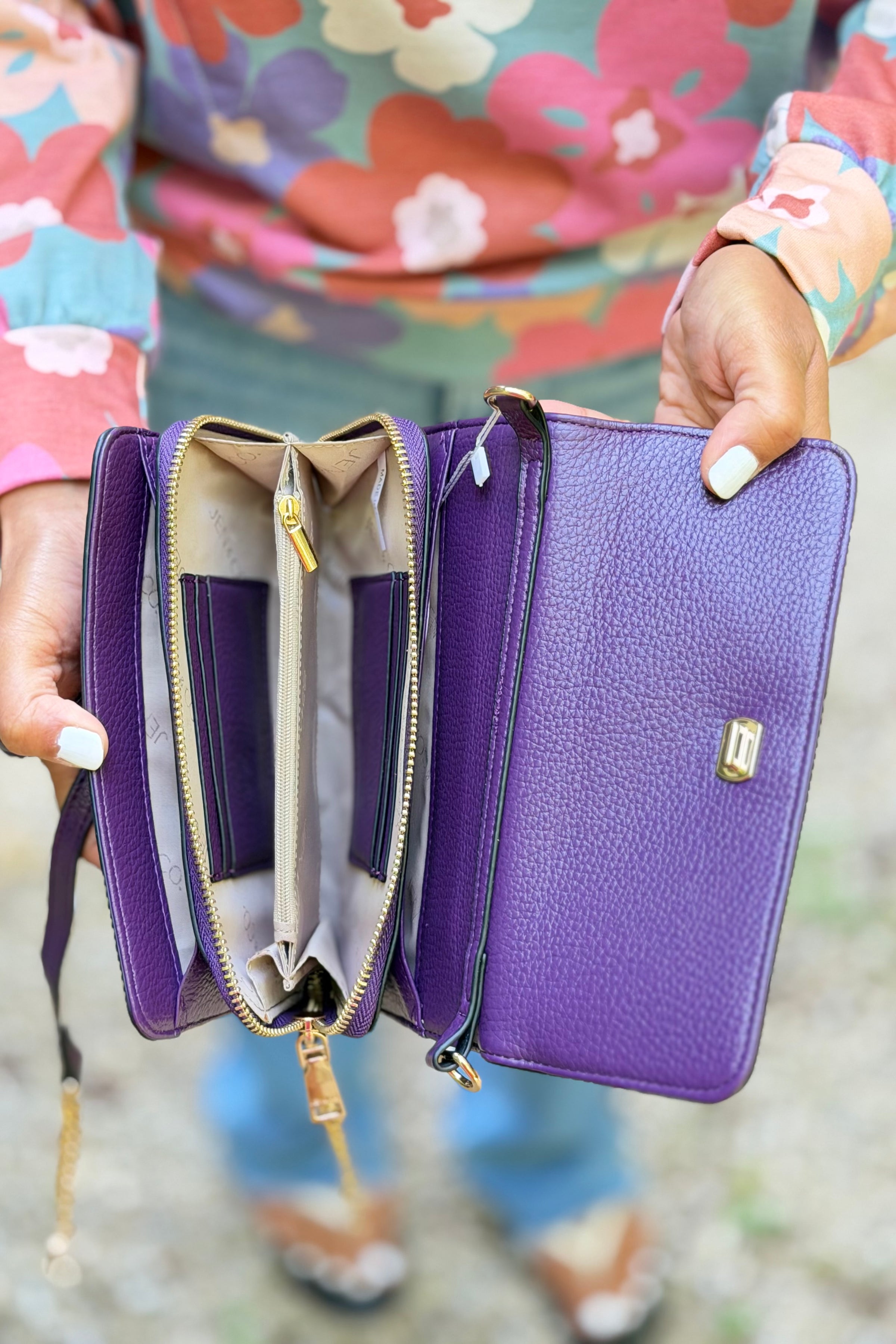 Lauryn Flapover Crossbody Bag – Dark Purple