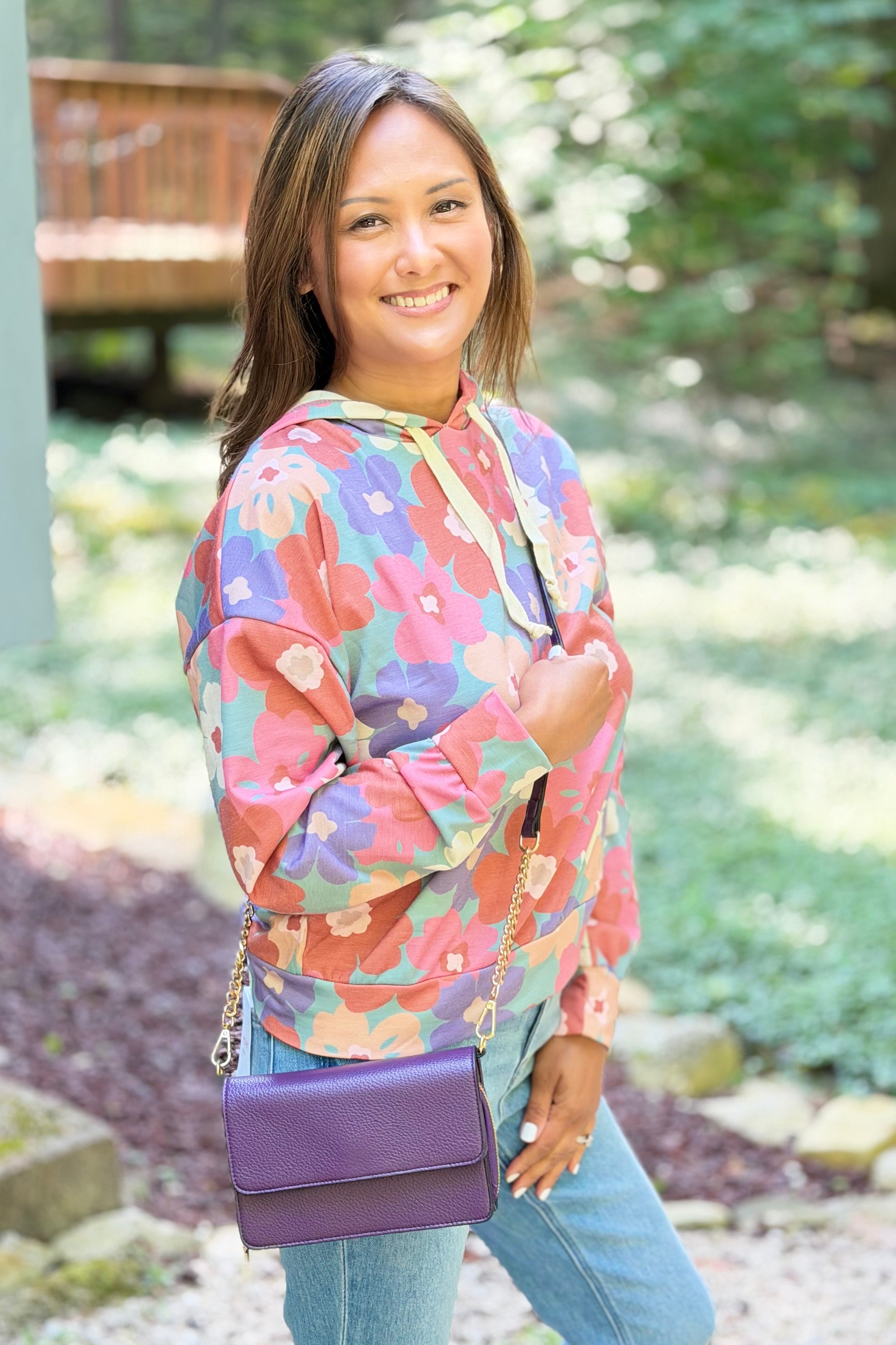 Lauryn Flapover Crossbody Bag – Dark Purple