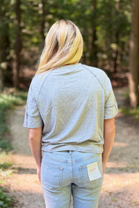 Oversized Exposed Stitch Top - Grey