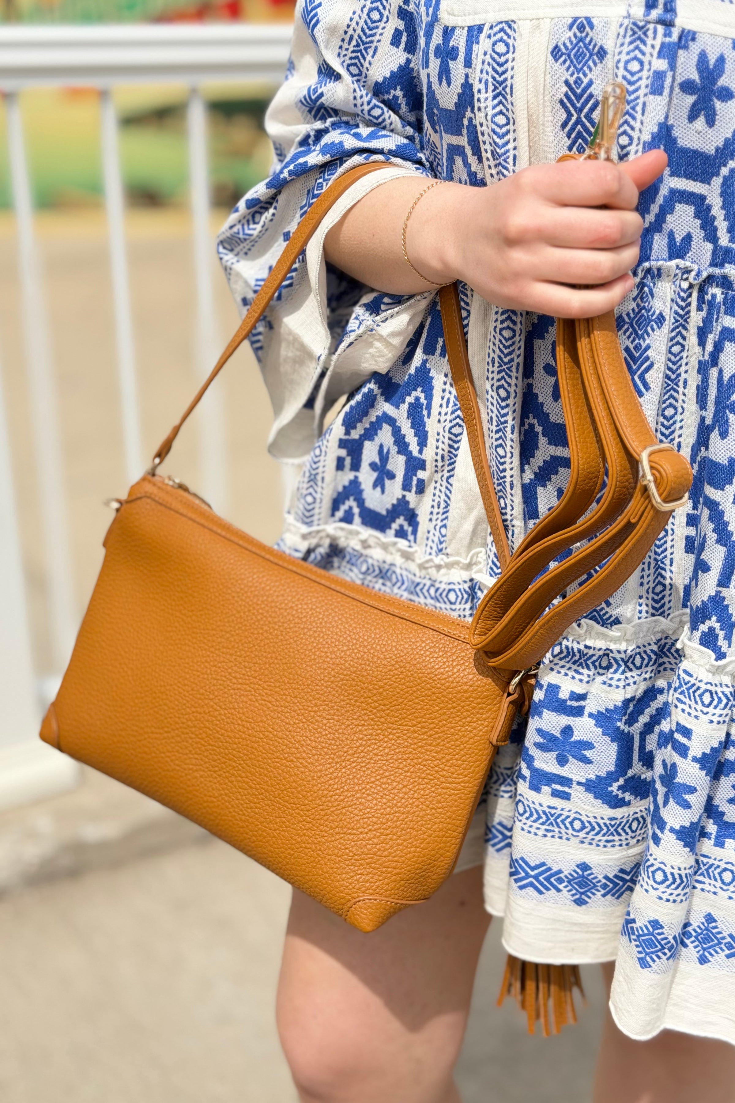 Purse Zippered Compartment - Brown