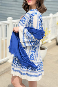 Solid Light Summer Scarf - Blue