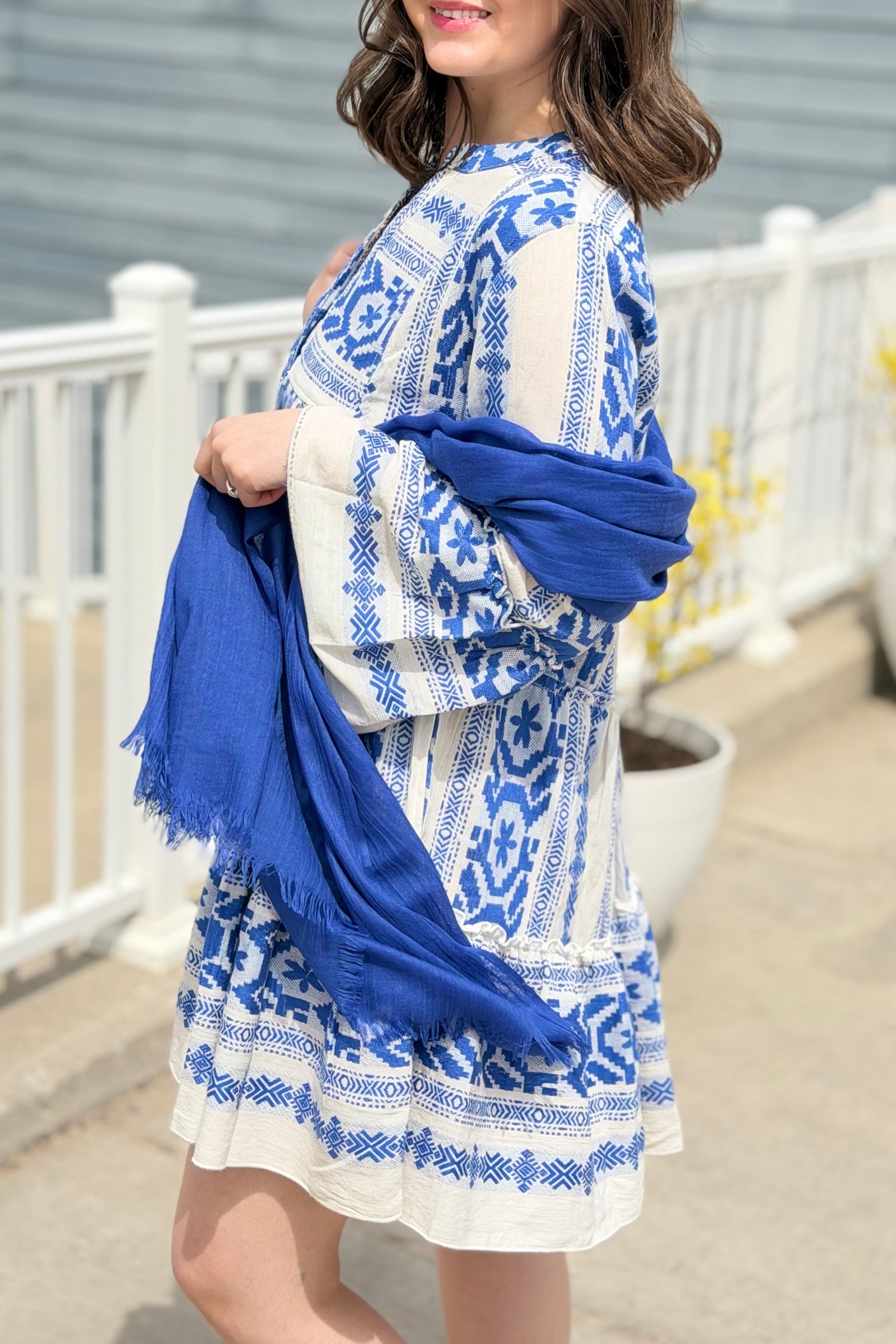Solid Light Summer Scarf - Blue