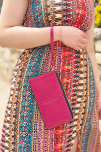 Vegan Leather Wristlet Wallet - HT Pink