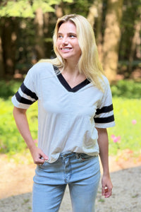 Vintage Wash V-Neck Top - Ivory