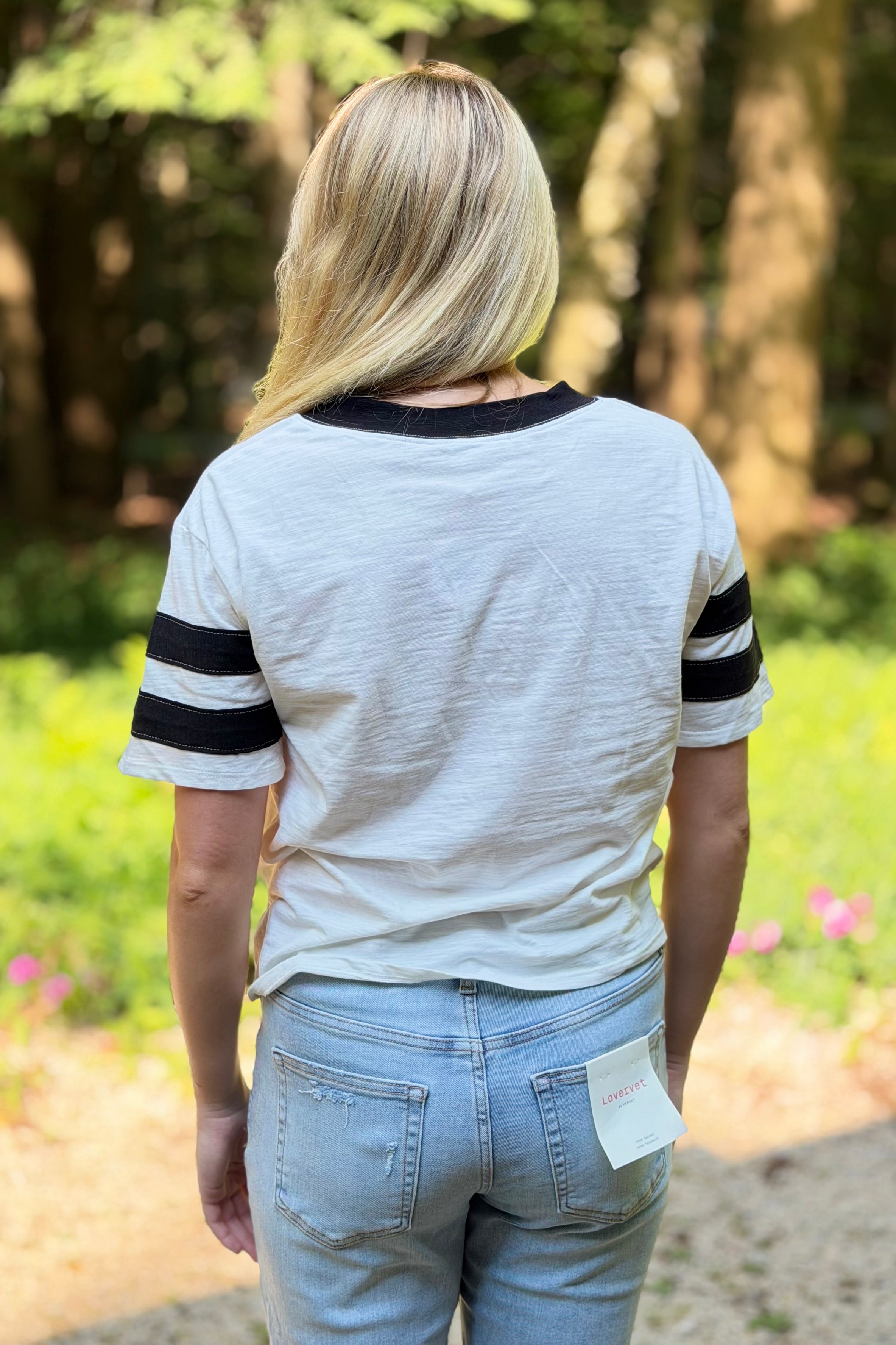 Vintage Wash V-Neck Top - Ivory