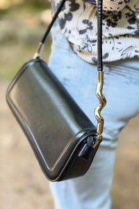 Toronto Detailed Edge Shoulder Bag - Black