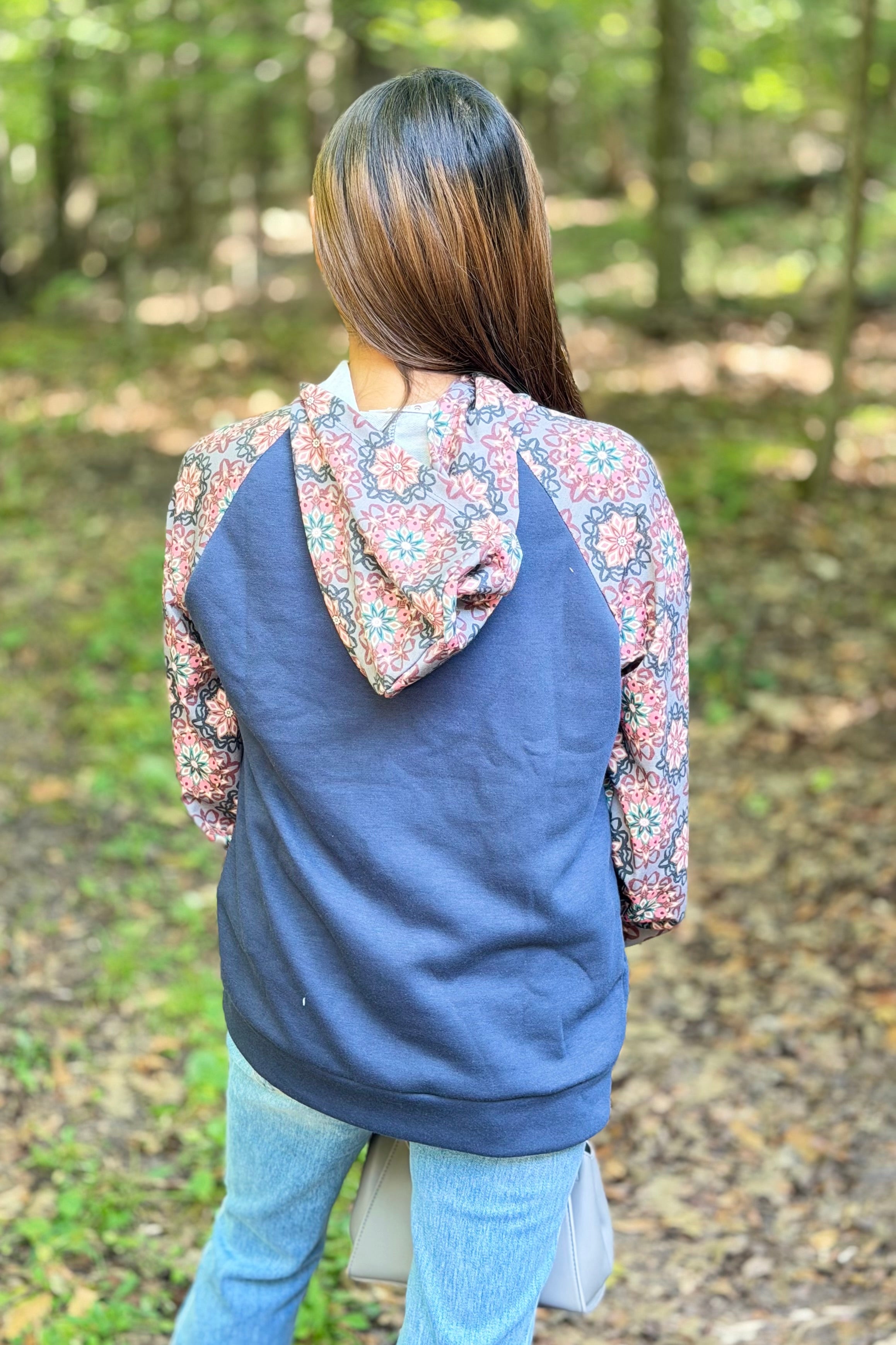 Pattern Sleeve Hoodie