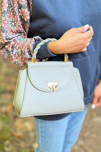 Clarke Twist Lock Satchel – Grey