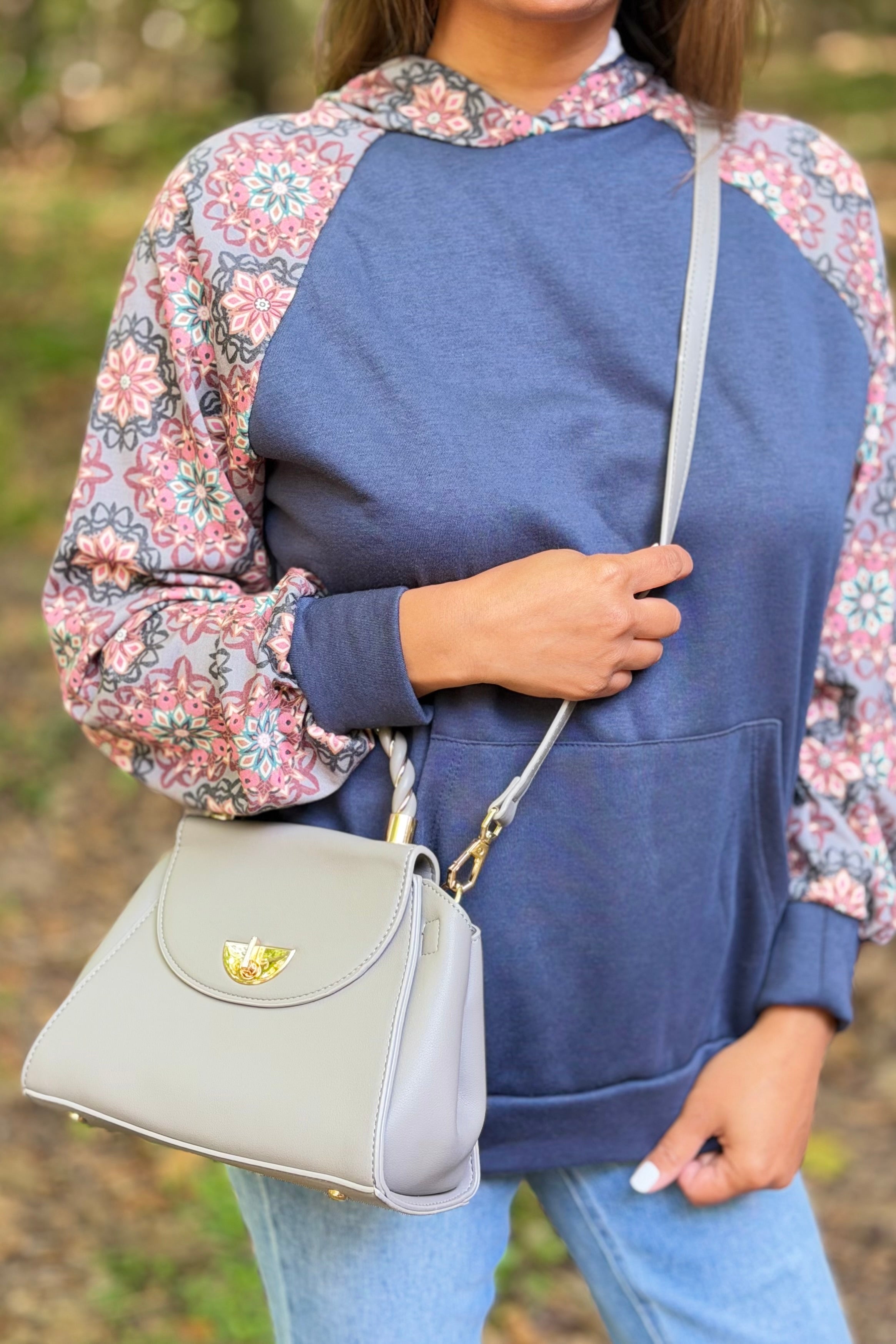 Clarke Twist Lock Satchel – Grey