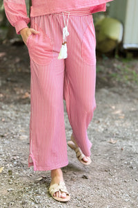 Striped Patchwork Pocket Pants