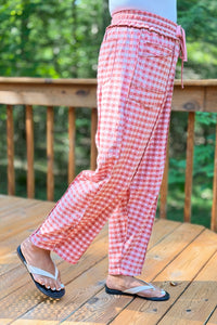 Check Barrel Fit Utility Pants - Rust
