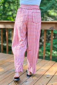 Check Barrel Fit Utility Pants - Rust