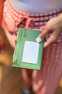 Sia Zip Card Holder Wallet - Dark Sage