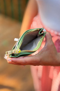 Sia Zip Card Holder Wallet - Dark Sage