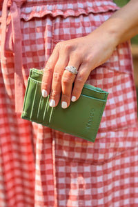 Sia Zip Card Holder Wallet - Dark Sage