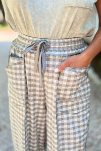 Check Barrel Fit Utility Pants - Blue