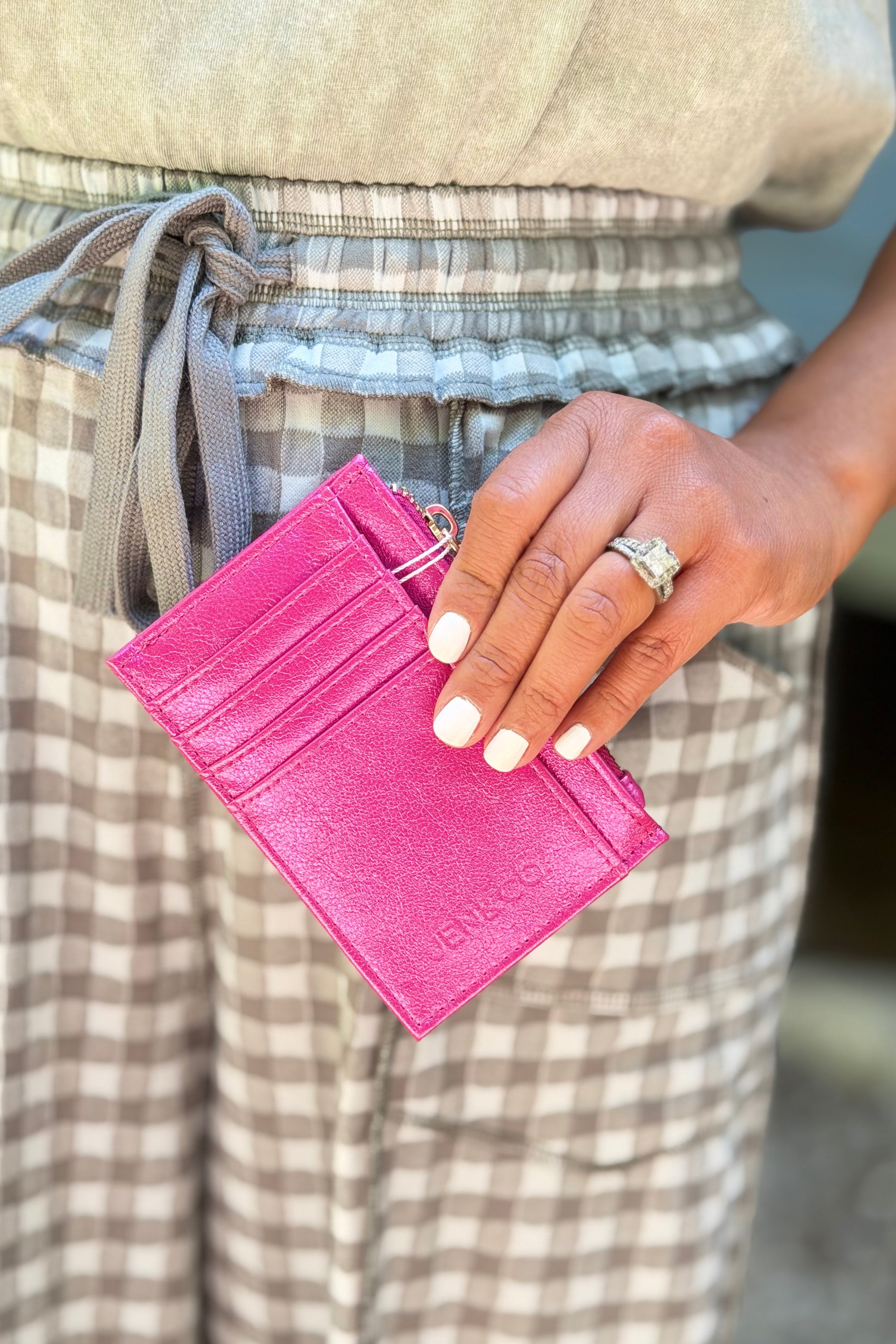 Sia Zip Card Holder Wallet - Rubellite