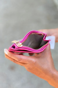 Sia Zip Card Holder Wallet - Rubellite
