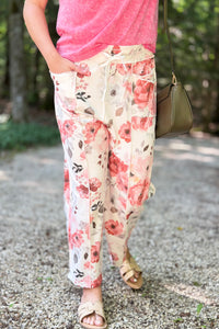 Barrel Fit Utility Pants - Cream Rose