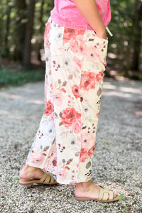 Barrel Fit Utility Pants - Cream Rose