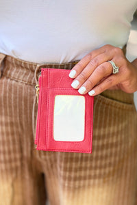 Sia Zip Card Holder Wallet - Red