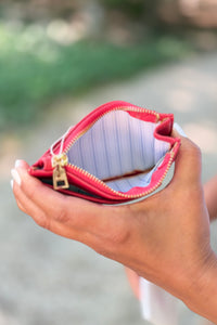 Sia Zip Card Holder Wallet - Red