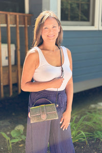 Capri Metallic Crossbody Strap Bag - Gunmetal