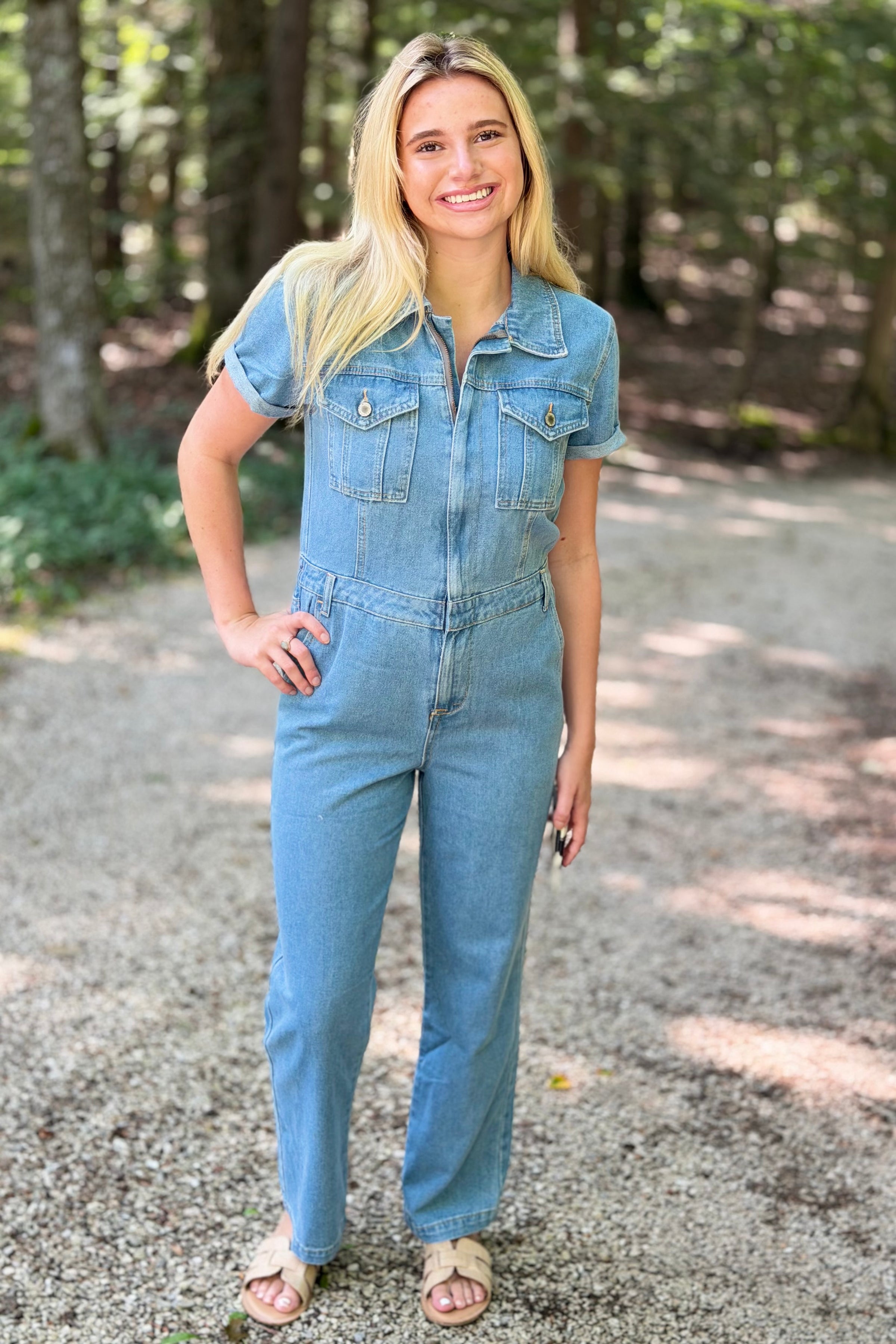 Denim Utility Jumpsuit