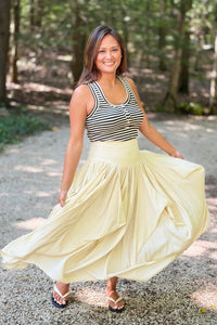 Draped Voluminous Midi Skirt - Champagne