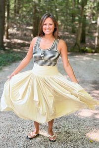 Draped Voluminous Midi Skirt - Champagne